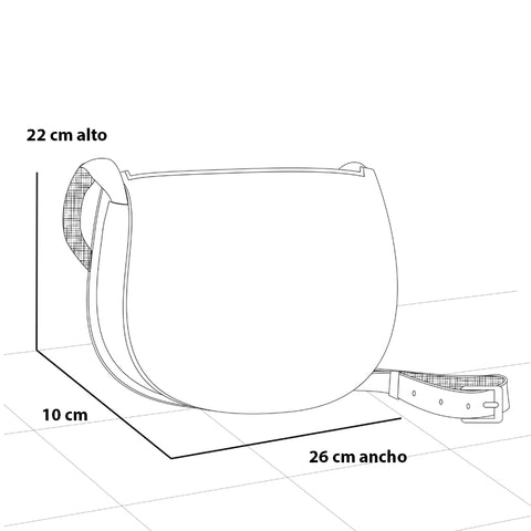 Bolso bandolera en piel charol color blanca con solapa grabada al frente en relieve de Pd para mujer
