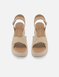 Sandalias blancas en piel para mujer con plantilla ultra cómoda