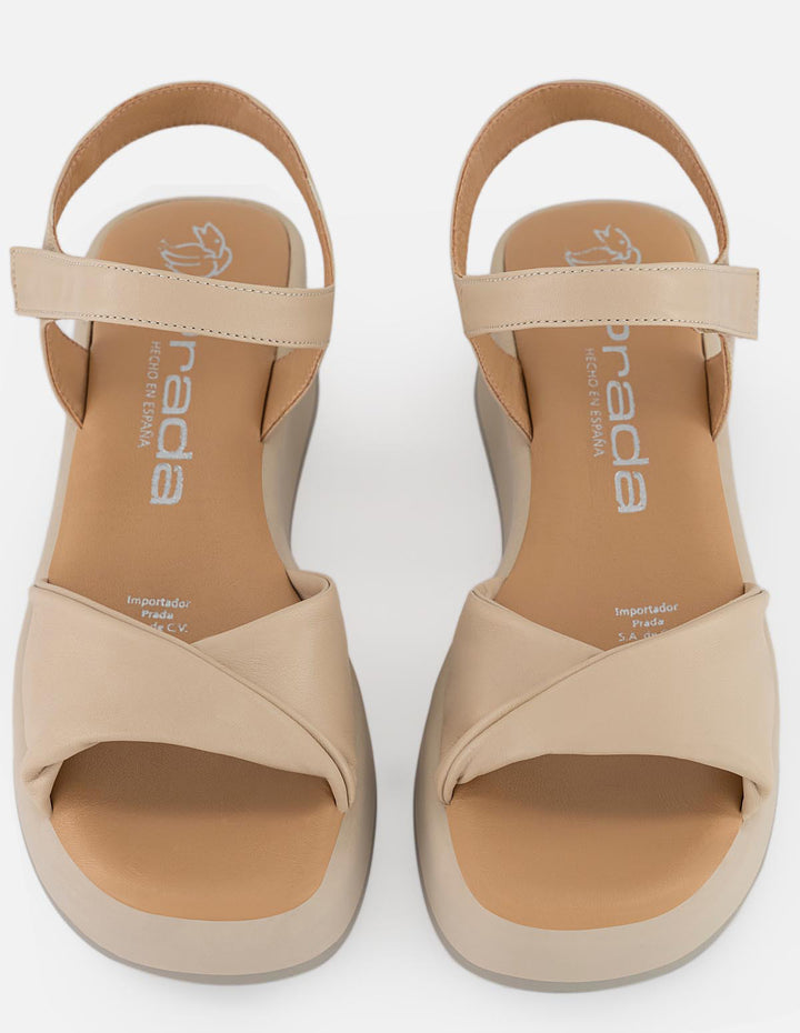 Sandalias blancas en piel para mujer con plantilla ultra cómoda