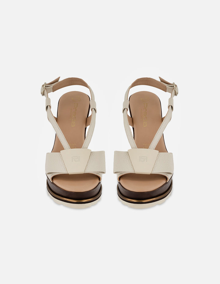 Sandalias blanco piel para mujer con tiras delgadas