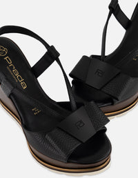 Sandalias negro piel para mujer con tiras delgadas
