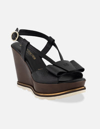 Sandalias negro piel para mujer con tiras delgadas