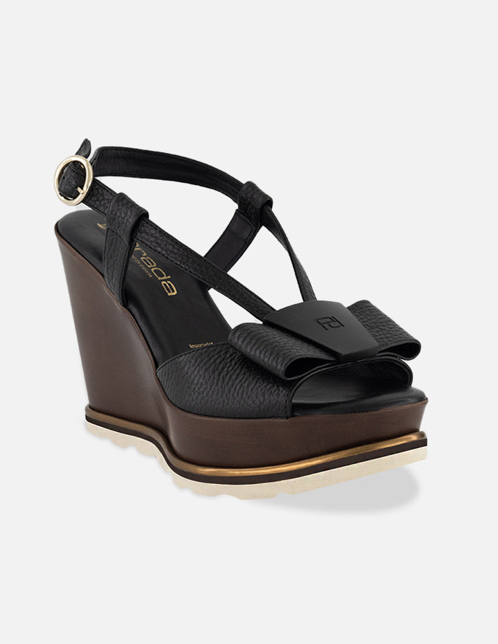 Sandalias negro piel para mujer con tiras delgadas