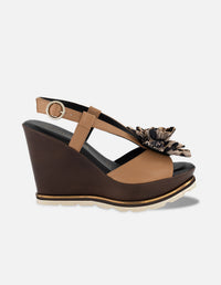 Sandalias animal print piel textil para mujer con tiras finas