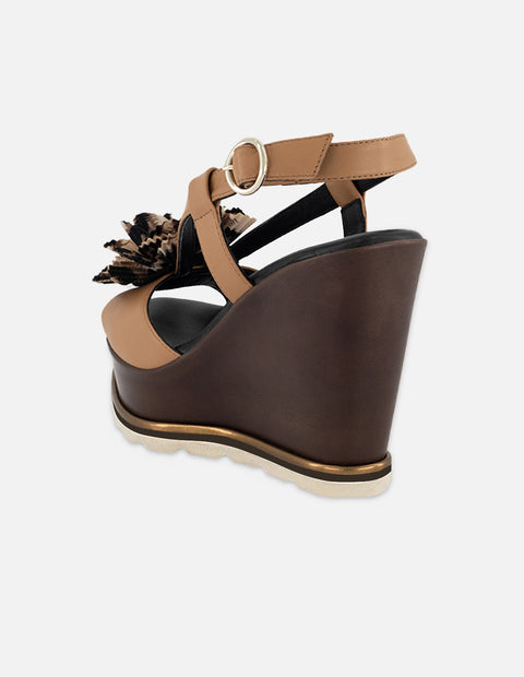 Sandalias animal print piel textil para mujer con tiras finas