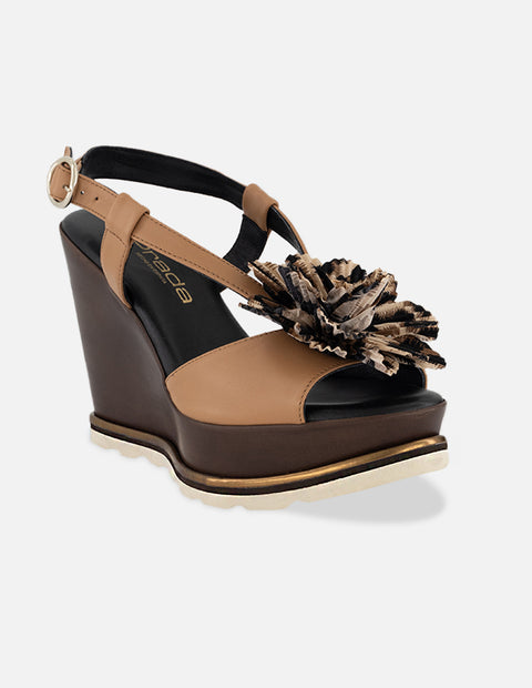 Sandalias animal print piel textil para mujer con tiras finas