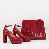 Zapatilla Alta Mary Jane en Charol con Plataforma