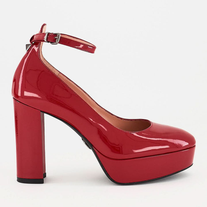 Zapatilla Alta Mary Jane en Charol con Plataforma