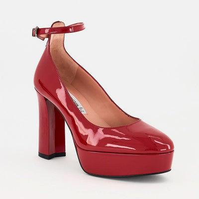 Zapatilla Alta Mary Jane en Charol con Plataforma