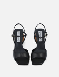 Sandalia de tiras en piel napa negra