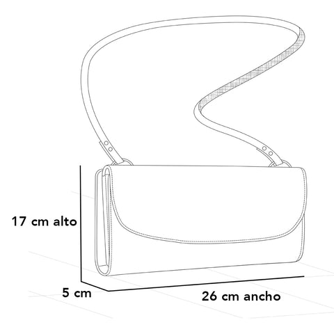 Bolso bandolera en piel charol y ante taupe para mujer