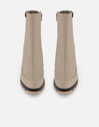 Botines blancos piel para mujer con talón confeccionado en lycra