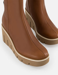 Botines color cuero piel para mujer suela ligera