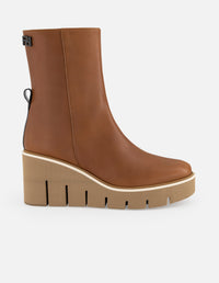 Botines color cuero piel para mujer suela ligera