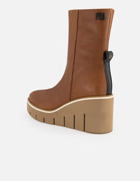 Botines color cuero piel para mujer suela ligera