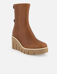 Botines color cuero piel para mujer suela ligera