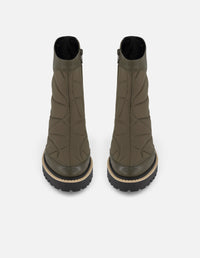 Botines verdes textil acolchado para mujer charm Pd