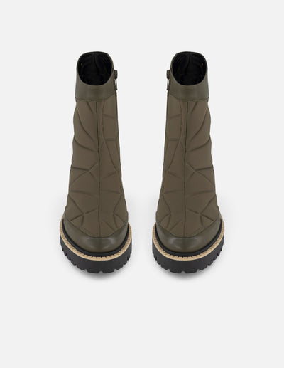 Botines verdes textil acolchado para mujer charm Pd