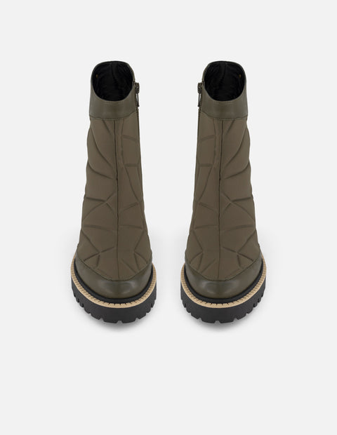 Botines verdes textil acolchado para mujer charm Pd