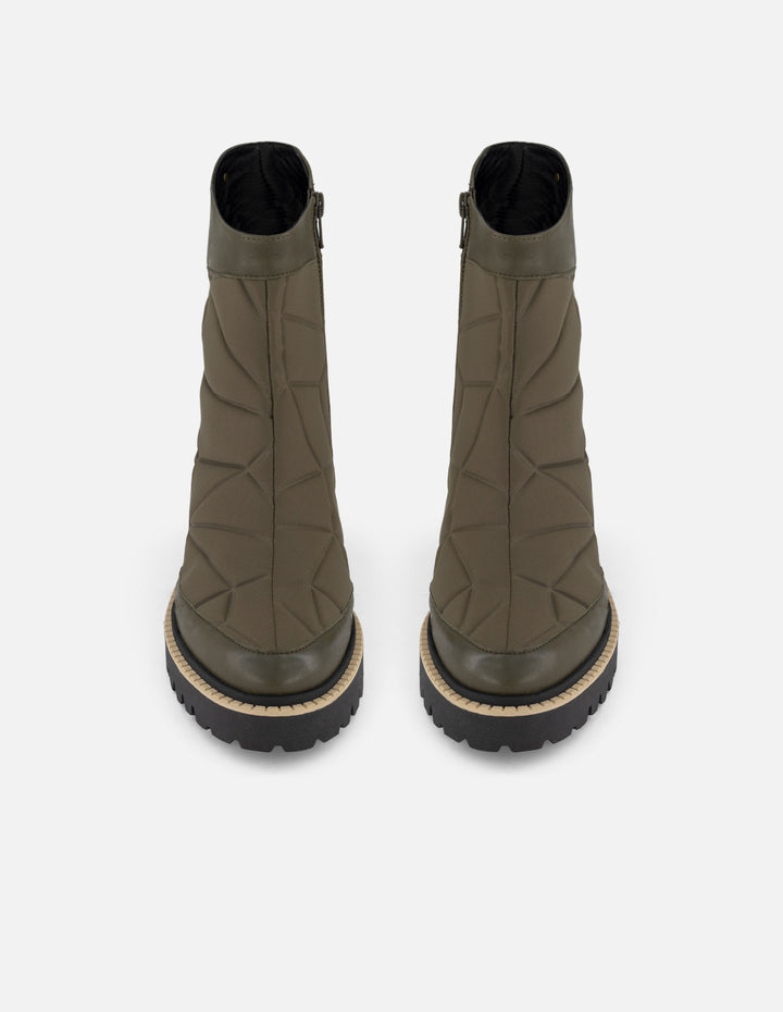 Botines verdes textil acolchado para mujer charm Pd