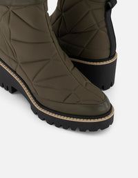 Botines verdes textil acolchado para mujer charm Pd