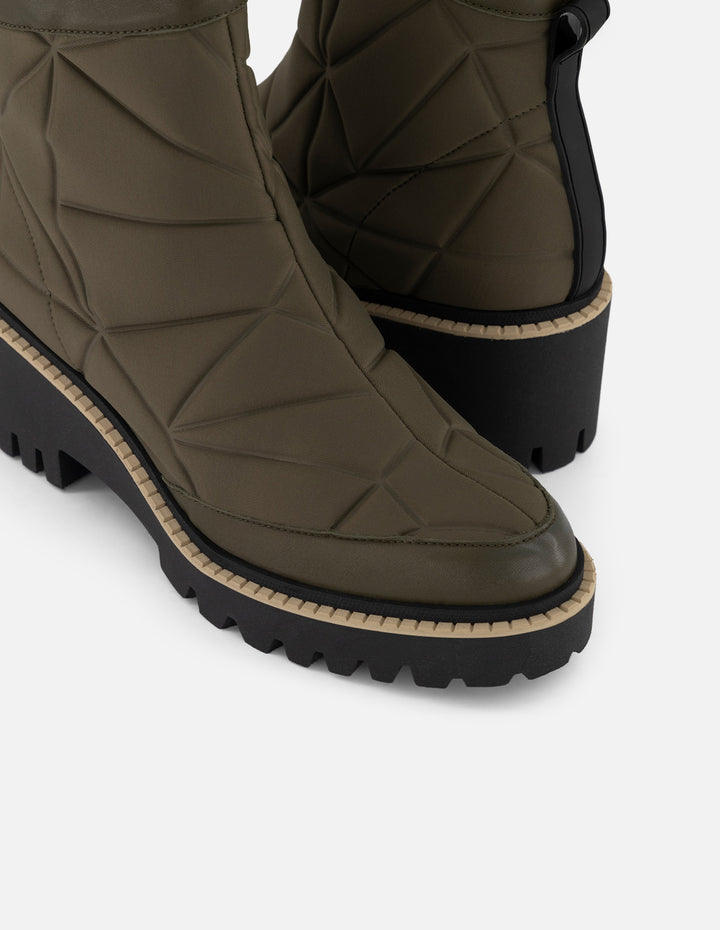 Botines verdes textil acolchado para mujer charm Pd