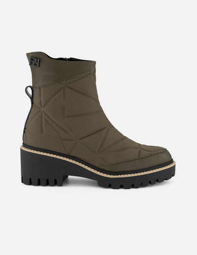 Botines verdes textil acolchado para mujer charm Pd