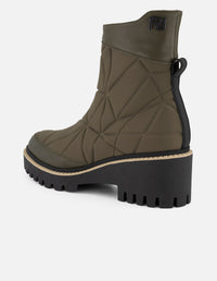 Botines verdes textil acolchado para mujer charm Pd