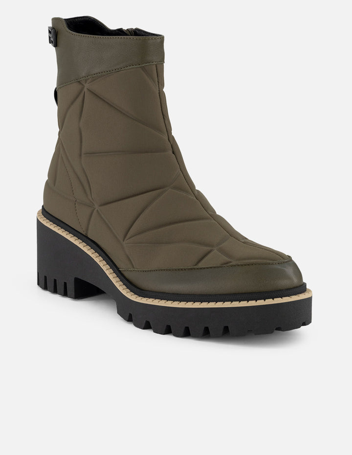 Botines verdes textil acolchado para mujer charm Pd