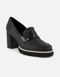 Mocasines negro piel charol para mujer Charm Pd