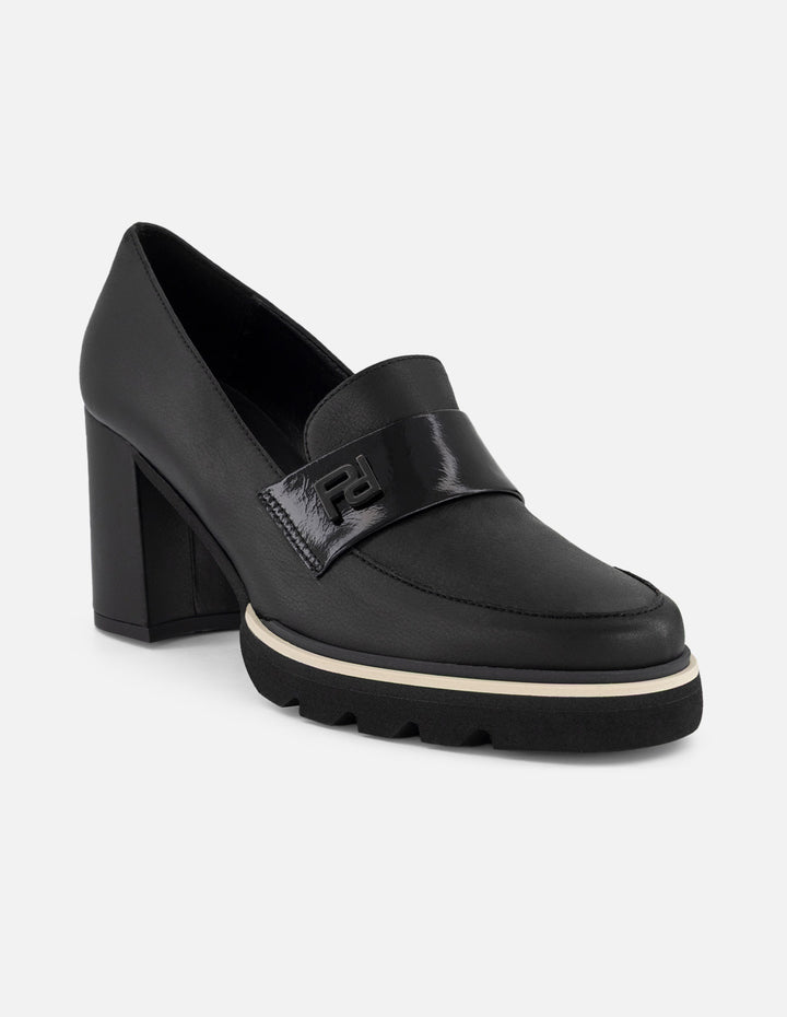 Mocasines negro piel charol para mujer Charm Pd