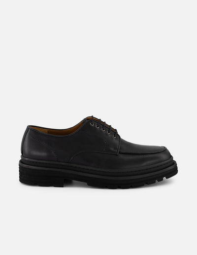 Zapato Blucher negro piel para hombre con suela comfort