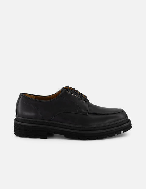 Zapato Blucher negro piel para hombre con suela comfort