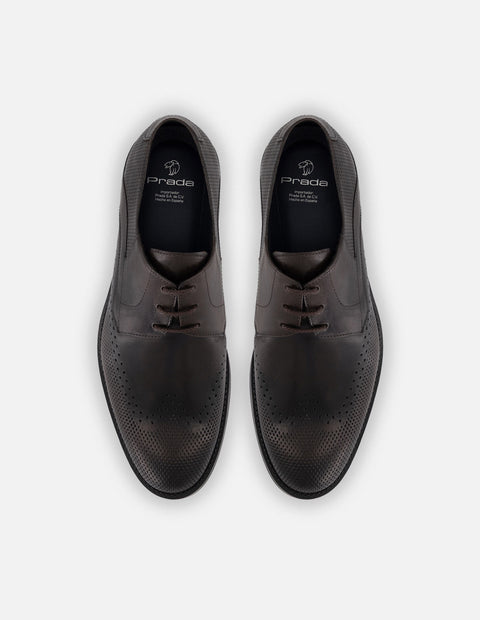 Zapato Blucher café piel para hombre con suela Gum Touch