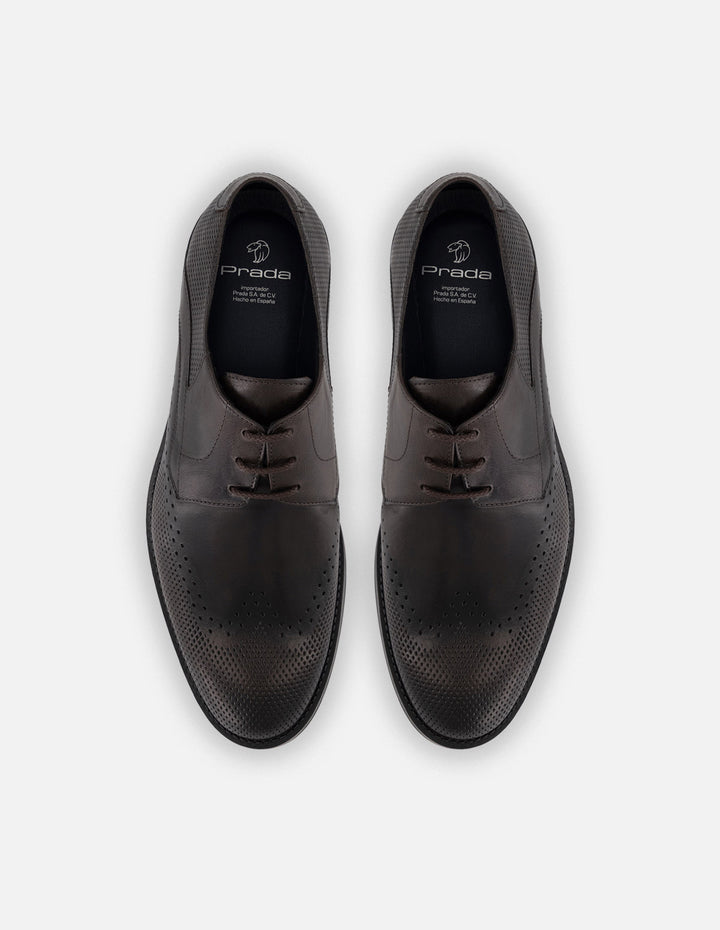 Zapato Blucher café piel para hombre con suela Gum Touch