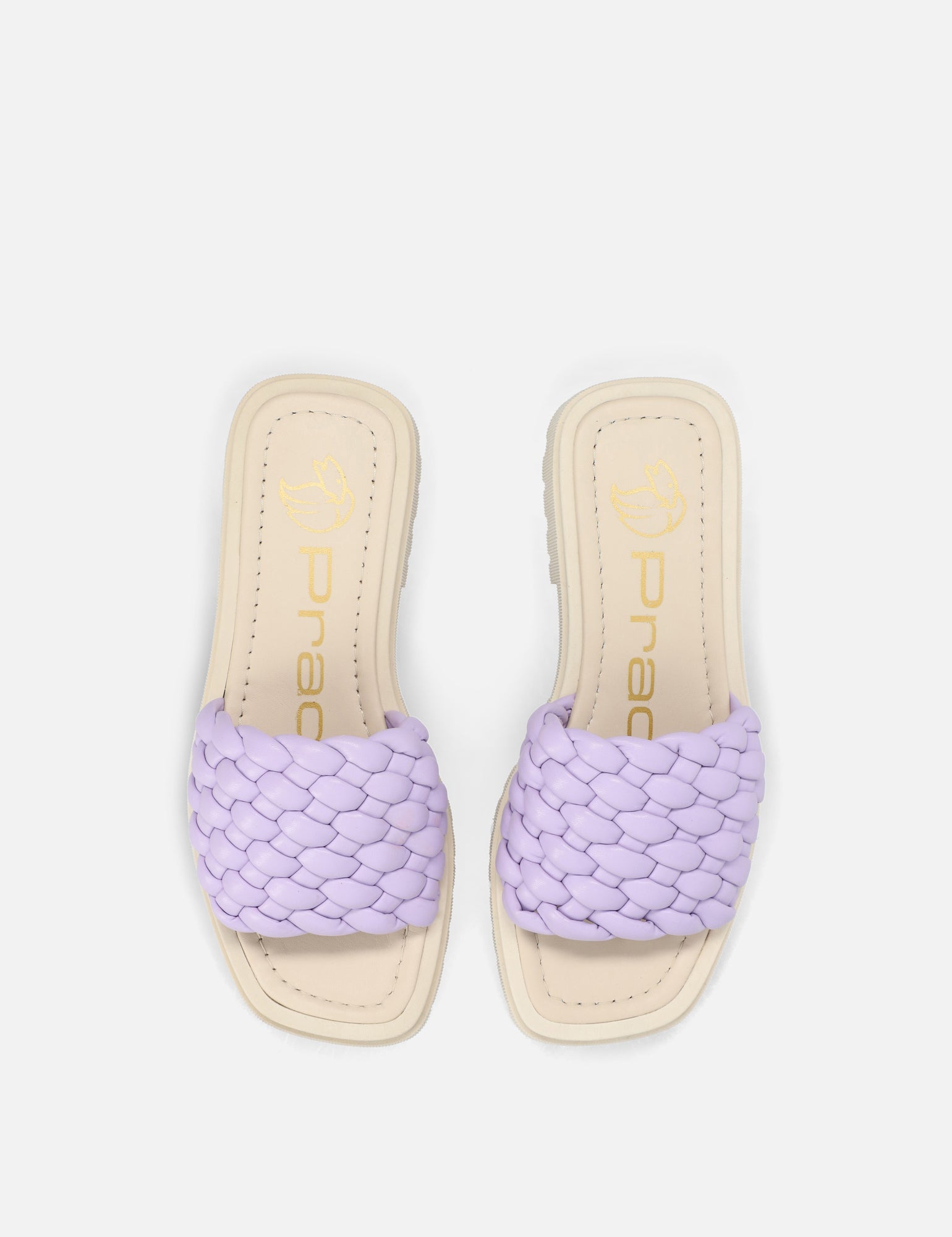 Sandalia flat trenzada en color lila
