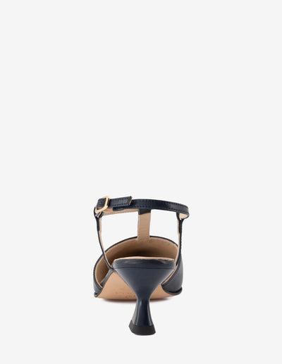 Zapatilla destalonada en piel napa color negro para mujer