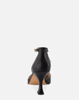 Zapatilla en piel napa color negro con detalle tipo drapeado para mujer