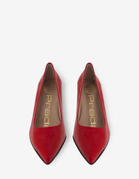 Zapatilla de piel charol color rojo para mujer