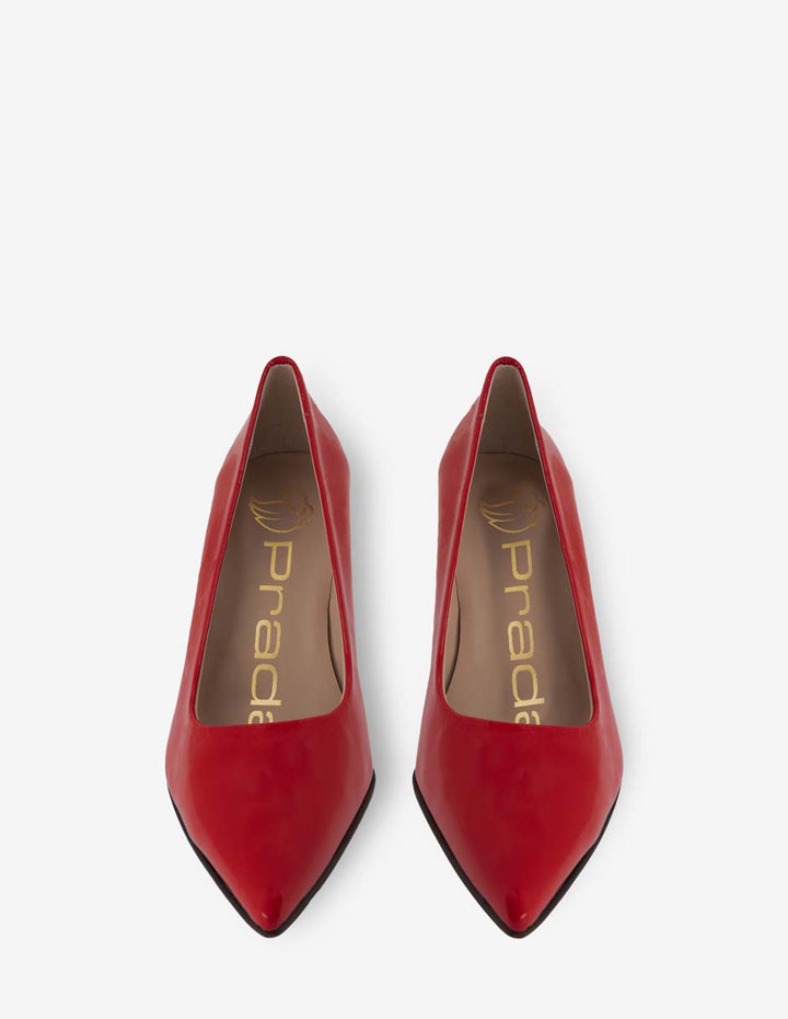 Zapatilla de piel charol color rojo para mujer