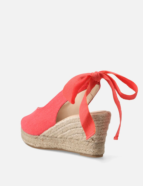 Alpargata textil un tono color coral