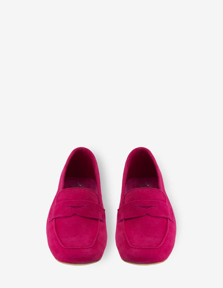 Mocasín en piel ante color rosa para mujer