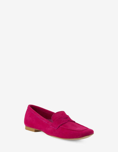 Mocasín en piel ante color rosa para mujer