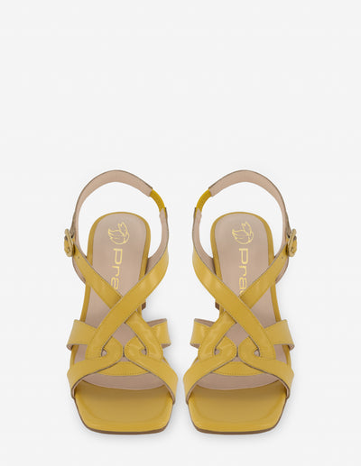 Sandalia en piel florantik color amarillo para mujer