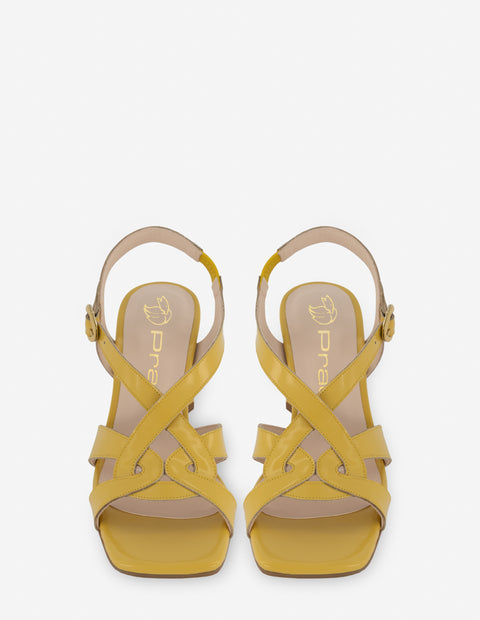 Sandalia en piel florantik color amarillo para mujer