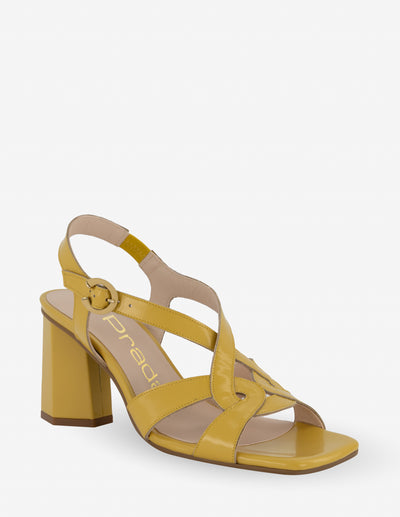 Sandalia en piel florantik color amarillo para mujer