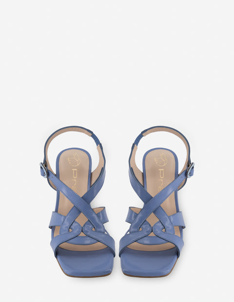 Sandalia en piel florantik color azul para mujer