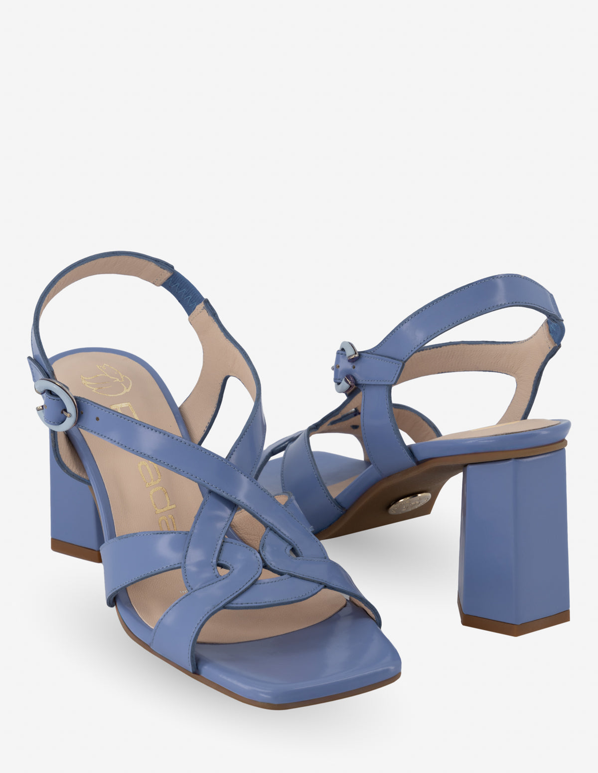 Sandalia en piel florantik color azul para mujer