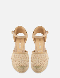 Alpargata en textil color beige para mujer