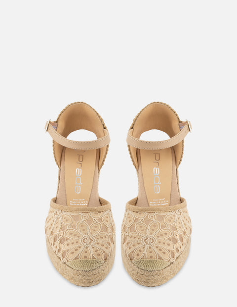 Alpargata en textil color beige para mujer